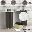 ACME Clayten Wood & Artificial Marble Sofa Table in White & Espresso