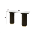 ACME Clayten Wood & Artificial Marble Sofa Table in White & Espresso