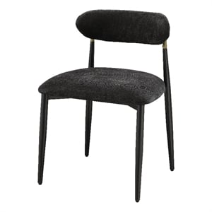 ACME Jaramillo Metal & Fabric Upholstered Side Chair in Black (Set of 2)