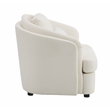 ACME Mariko Wood & Linen Fabric Upholstered Chair with Pillow in Beige