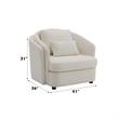 ACME Mariko Wood & Linen Fabric Upholstered Chair with Pillow in Beige