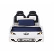 ACME Colen Transitional Pine Wood & Leather Upholstered Twin Car Bed in White