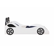 ACME Colen Transitional Pine Wood & Leather Upholstered Twin Car Bed in White