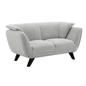 ACME Nayeli Wood & Boucle Fabric Upholstered Loveseat in Light Gray