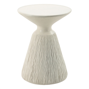 ACME Duane Environmental Friendly Cement Concrete Accent Table in Natural White