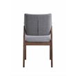 ACME Sarha Linen Fabric/ Wood Side Chair in Light Gray & Walnut (Set of 2)