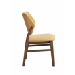 ACME Sarha Wood & Fabric Side Chair in Yellow & Walnut (Set of 2)