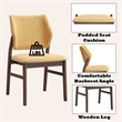 ACME Sarha Wood & Fabric Side Chair in Yellow & Walnut (Set of 2)