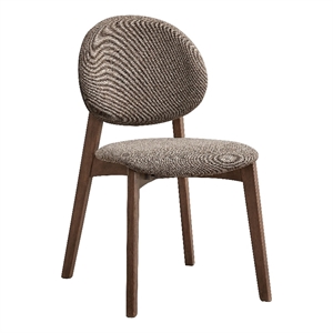ACME Hadasa Linen Fabric/Wood Side Chair in Brown & Walnut (Set of 2)