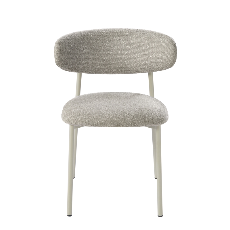 ACME Ingram Metal & Fabric Upholstered Side Chair in Light Gray (Set of 2)