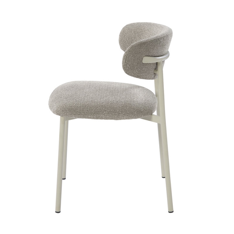 ACME Ingram Metal & Fabric Upholstered Side Chair in Light Gray (Set of 2)