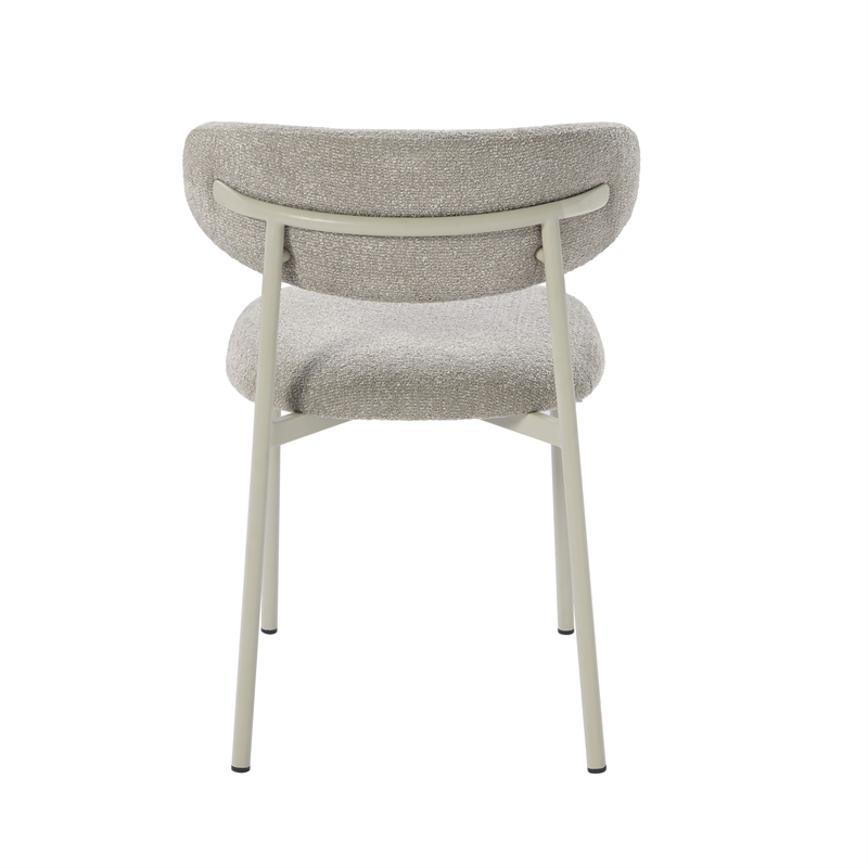 ACME Ingram Metal & Fabric Upholstered Side Chair in Light Gray (Set of 2)