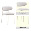 ACME Ingram Metal & Fabric Upholstered Side Chair in Light Gray (Set of 2)