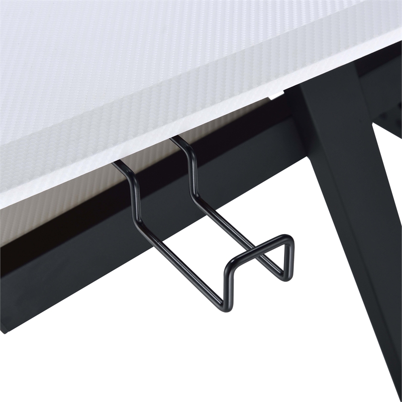 ACME Saida MDF Wood and Metal Rectangular Music Desk in White and Black