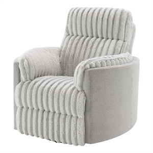 ACME Emee Corduroy Fabric Upholstered Glider Recliner with Swivel in Gray