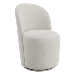 ACME Hollis Plywood & Boucle Fabric Upholstered Side Chair in Beige (Set of 2)