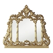 ACME Cabriole MDF Wood Arched Mirror with Floral and Leaf Motifs in Gold