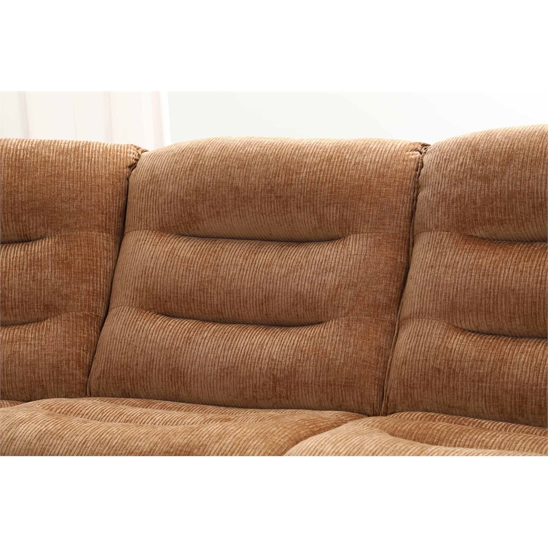 ACME Emmy Chenille Fabric Power Motion Sectional Sofa with USB Port in Orange