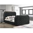 ACME Kana Velvet Fabric Upholstered Eastern King Bed with LED in Black
