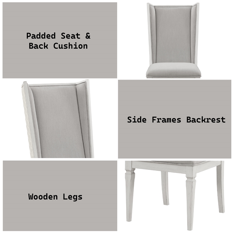 ACME Katia Wood Side Chair in Light Gray & Weathered White (Set of 2)