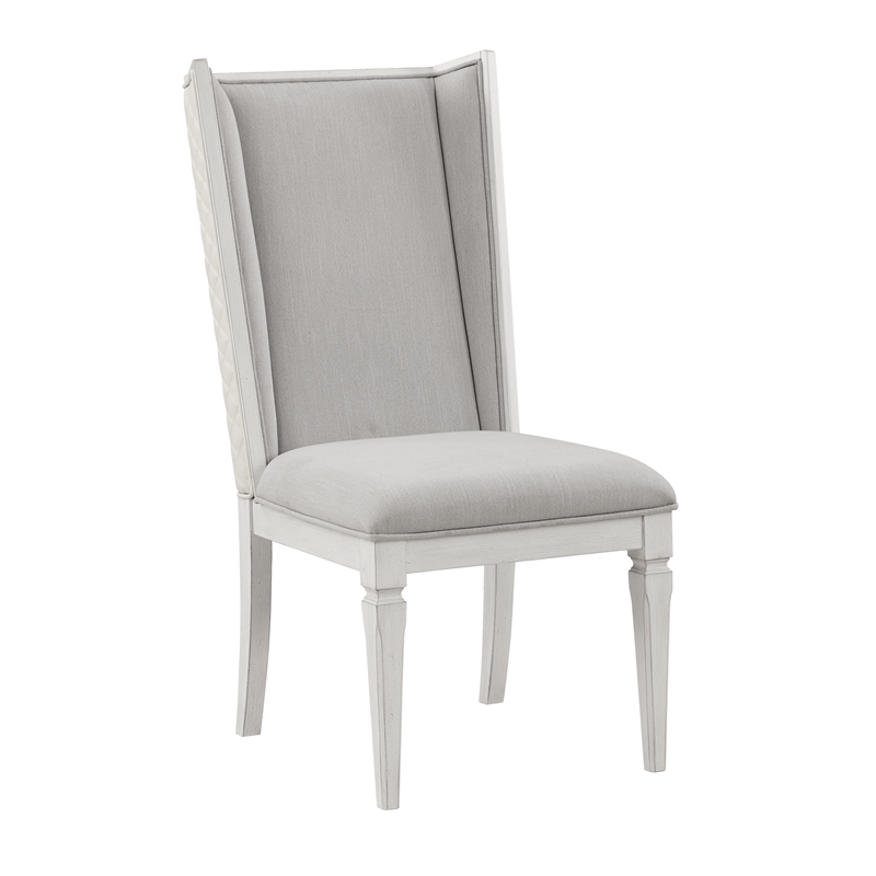 ACME Katia Wood Side Chair in Light Gray & Weathered White (Set of 2)