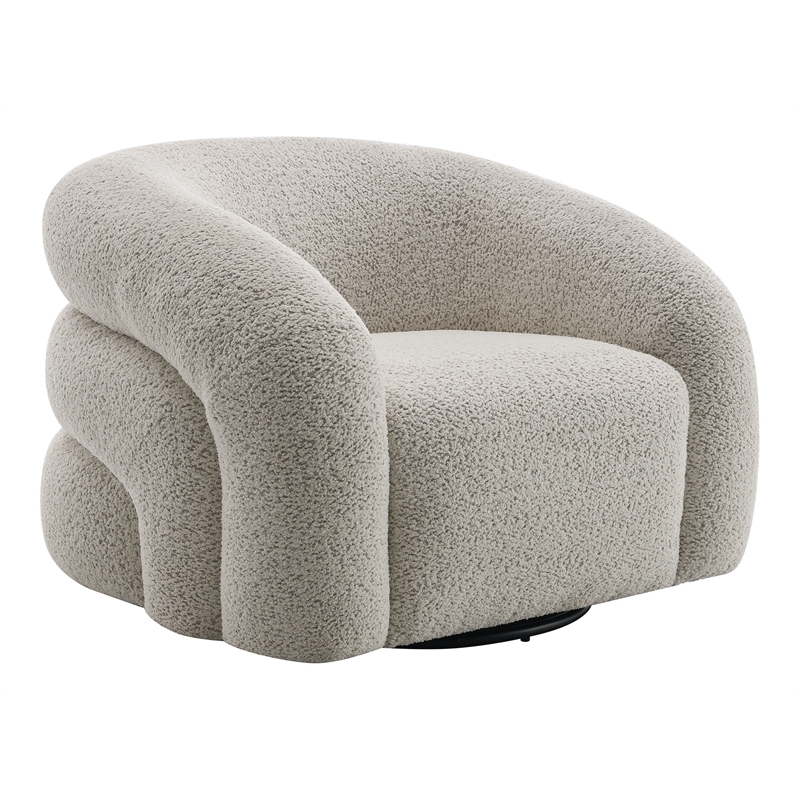 ACME Irma Contemporary Fabric Upholstered Chair with Hidden Swivel in Gray