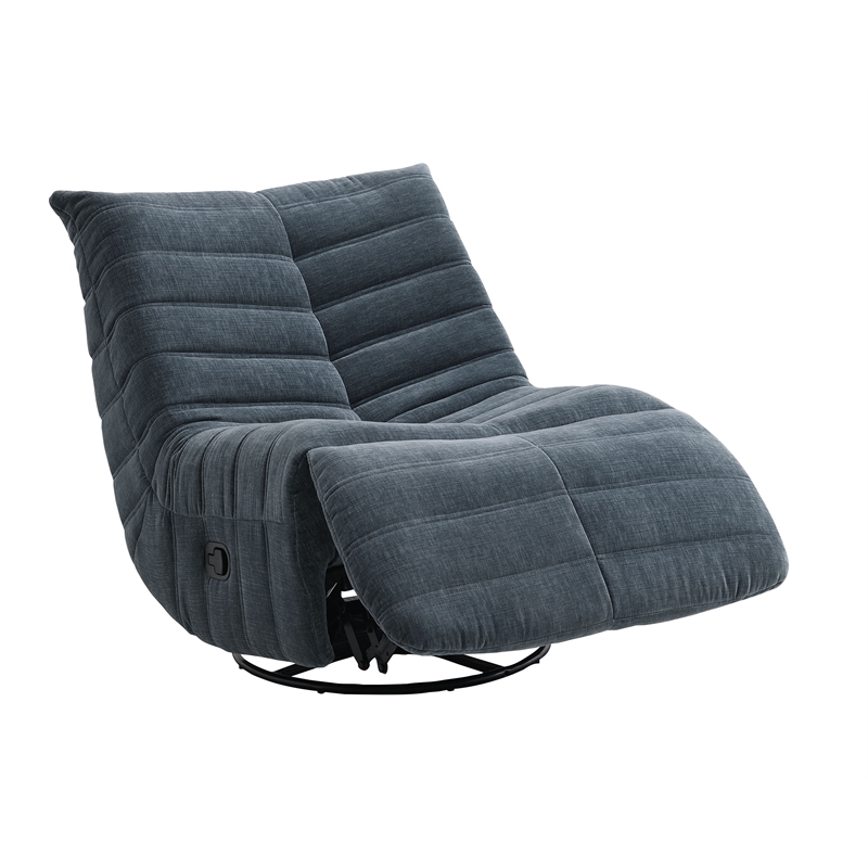 ACME Talmon Chenille Upholstered Glider Recliner with Swivel in Shadow Dark Gray