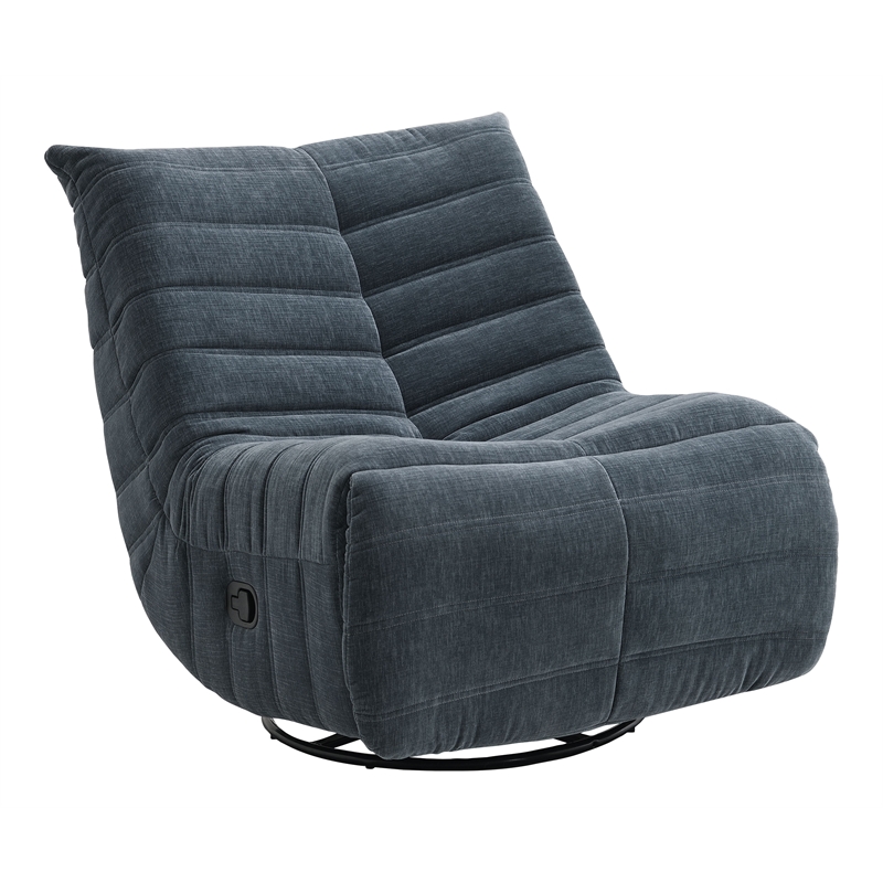 ACME Talmon Chenille Upholstered Glider Recliner with Swivel in Shadow Dark Gray