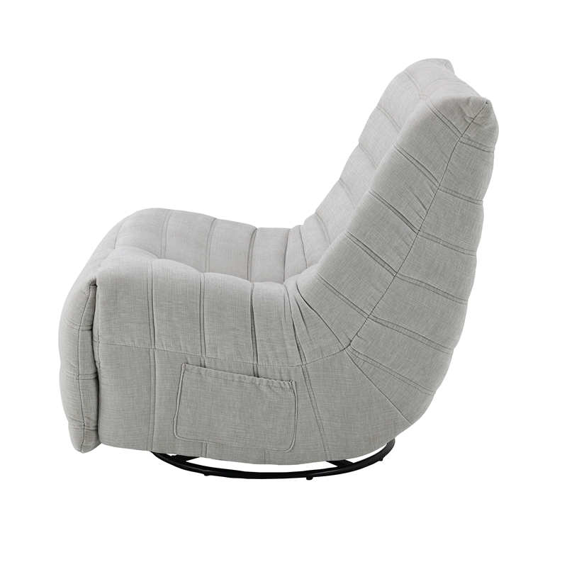 ACME Talmon Chenille Upholstered Glider Recliner with Swivel in Light Gray