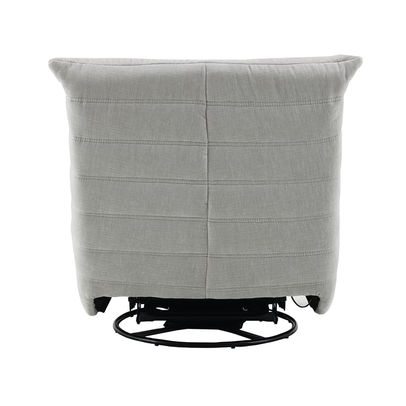 ACME Talmon Chenille Upholstered Glider Recliner with Swivel in Light Gray