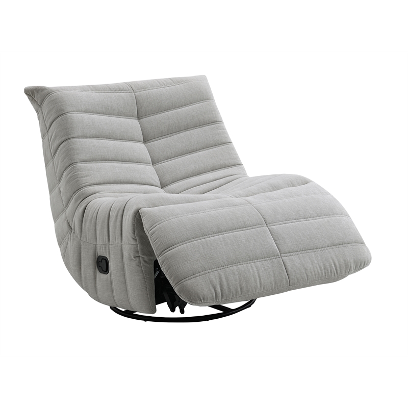 ACME Talmon Chenille Upholstered Glider Recliner with Swivel in Light Gray