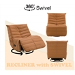 ACME Talmon Faux Leather Upholstered Glider Recliner with Swivel in Orange