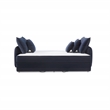 ACME Irina Velvet Fabric Upholstered Sofa with Sleeper and 3 Pillows in Blue