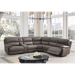 ACME Kantu Faux Leather Upholstered Motion Sectional Sofa in Brown