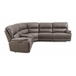 ACME Kantu Faux Leather Upholstered Motion Sectional Sofa in Brown