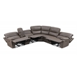 ACME Kantu Faux Leather Upholstered Motion Sectional Sofa in Brown