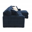 ACME Breton Fabric Upholstered Sectional Sofa with 4 Pillows in Blue