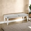 ACME Laveda Wood Bench with Acrylic Legs in Light Gray & Pearl White