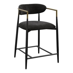 ACME Jaramillo Fabric Counter Height Chair in Black & Gold (Set of 2)