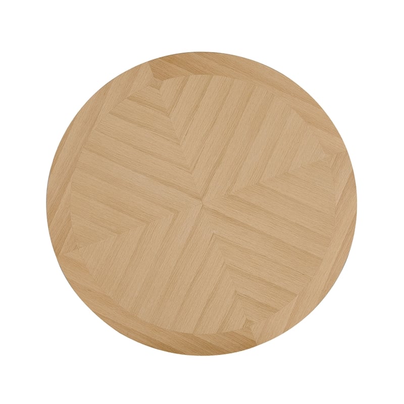ACME Kasem Transitional Wood X-Shaped Base Round Dining Table in Oak