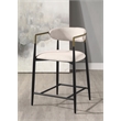 ACME Jaramillo Chenille Fabric Counter Height Chair in Black & Gold (Set of 2)
