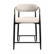 ACME Jaramillo Chenille Fabric Counter Height Chair in Black & Gold (Set of 2)