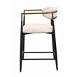 ACME Jaramillo Chenille Fabric Counter Height Chair in Black & Gold (Set of 2)