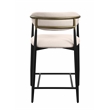 ACME Jaramillo Chenille Fabric Counter Height Chair in Black & Gold (Set of 2)