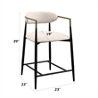 ACME Jaramillo Chenille Fabric Counter Height Chair in Black & Gold (Set of 2)