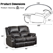 ACME Zuriel Motion Loveseat in Black Synthetic Leather