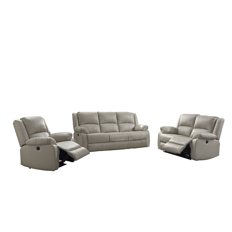 ACME Zuriel Power Motion Recliner w/USB in Beige Synthetic Leather