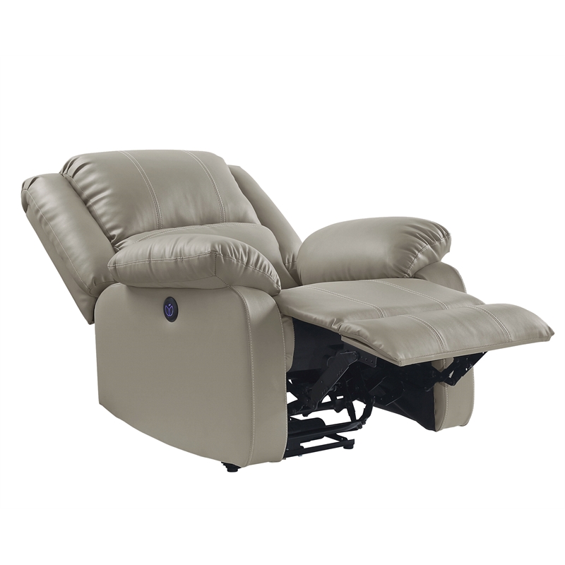 ACME Zuriel Power Motion Recliner w/USB in Beige Synthetic Leather