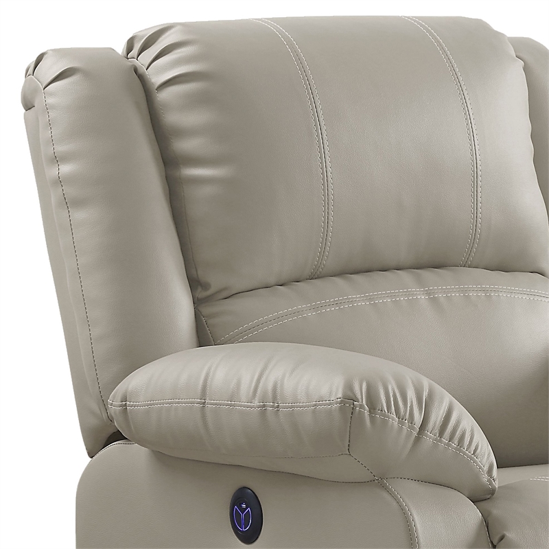 ACME Zuriel Power Motion Recliner w/USB in Beige Synthetic Leather