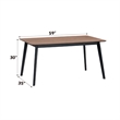ACME Rebi Contemporary Wood Rectangular Dining Table in Walnut and Black